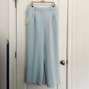 Aritzia Wilfred Effortless Wide Leg Pants Pleated Trousers in Heatwave Blue